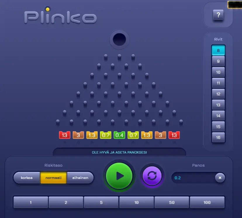 Plinko-pelin pyramidi